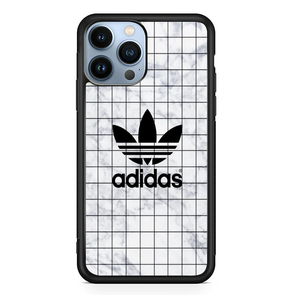 Adidas White Sketch Vector Logo iPhone 13 Pro Case