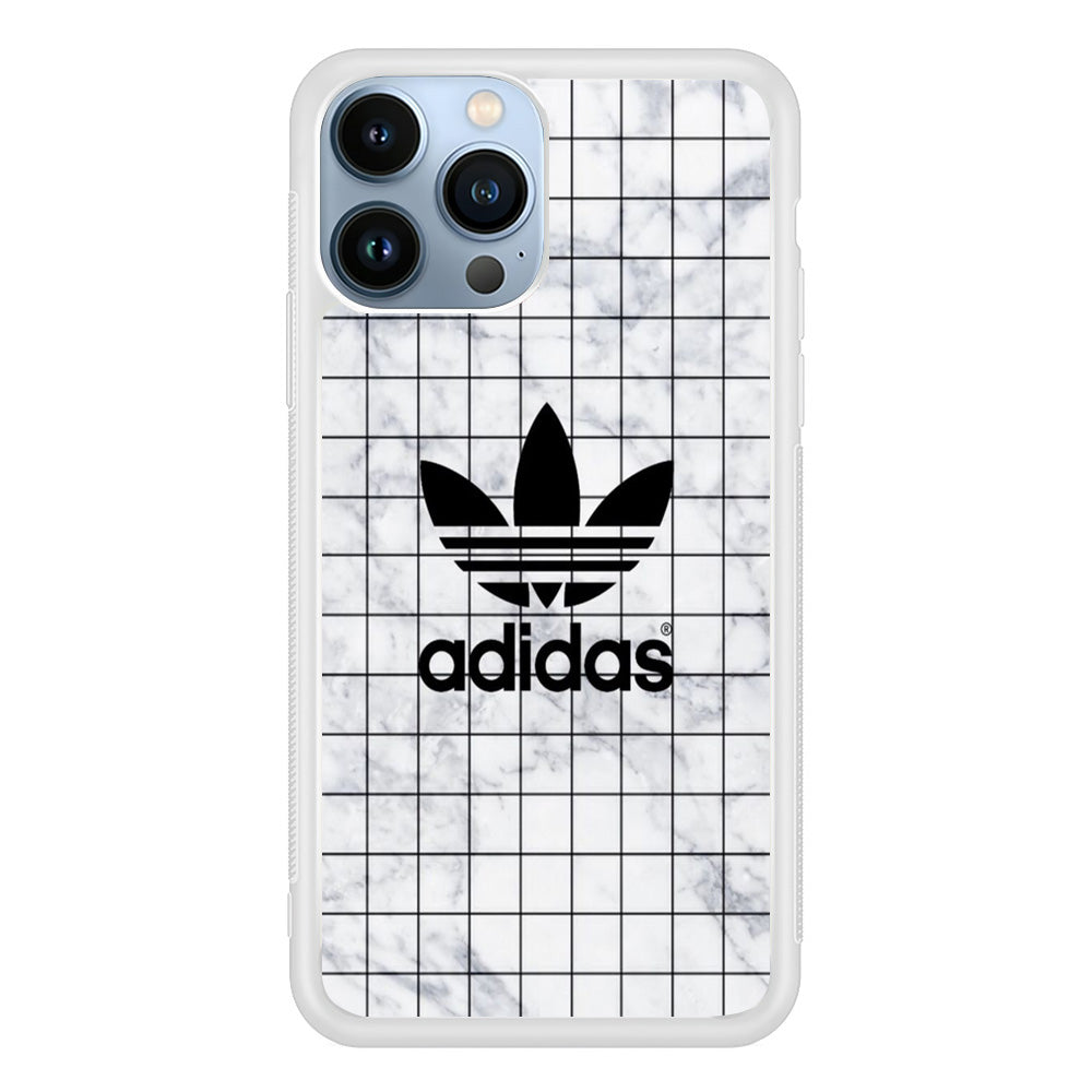 Adidas White Sketch Vector Logo iPhone 13 Pro Case