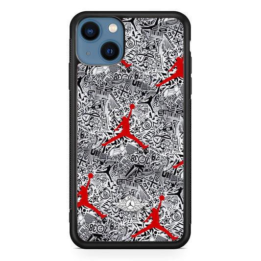 Jordan Red Abstract iPhone 13 Case