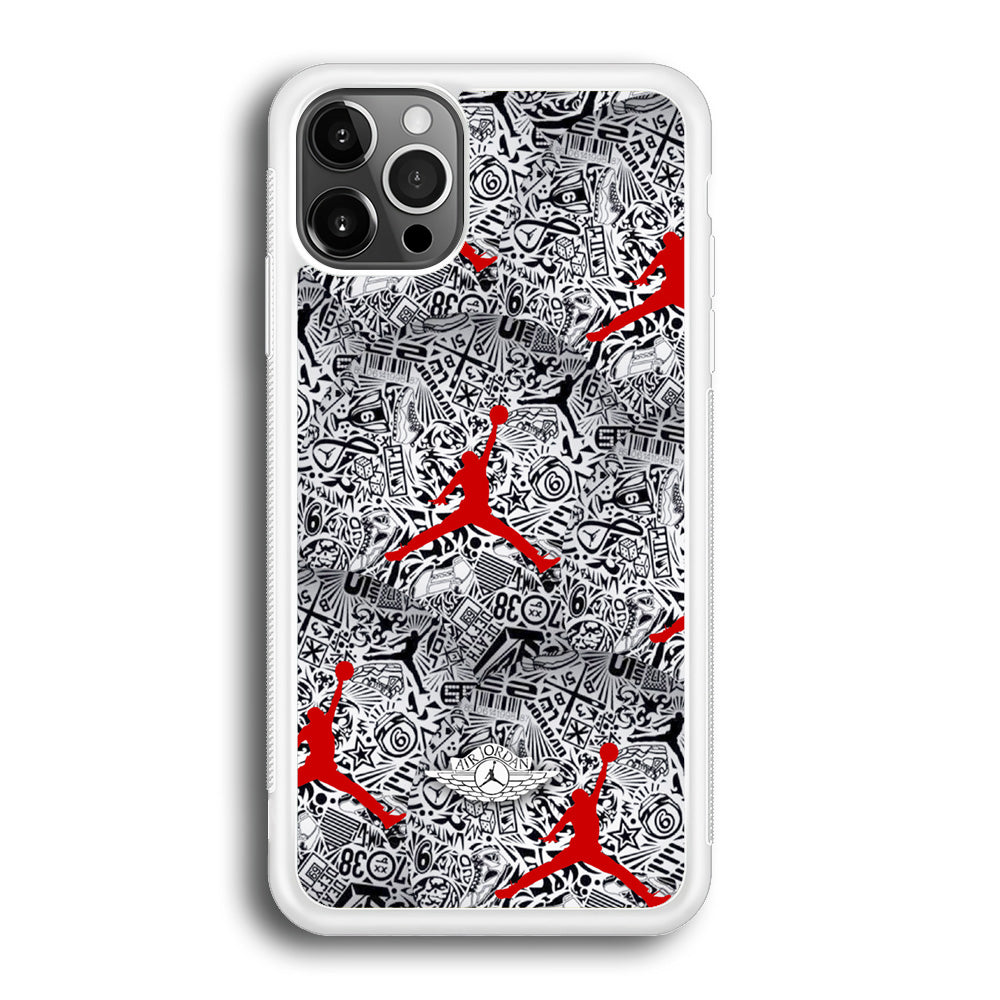 Jordan Red Abstract iPhone 12 Pro Max Case