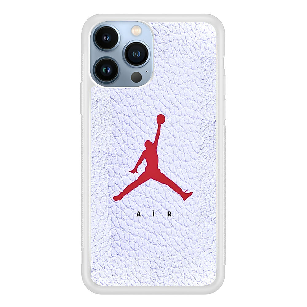 Jordan White Leather Style iPhone 13 Pro Max Case
