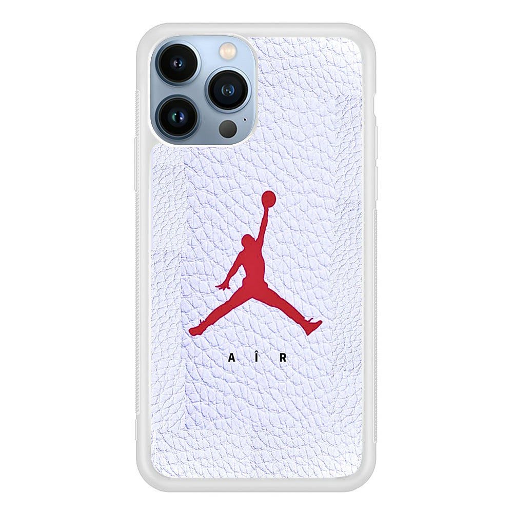 Jordan White Leather Style iPhone 13 Pro Case