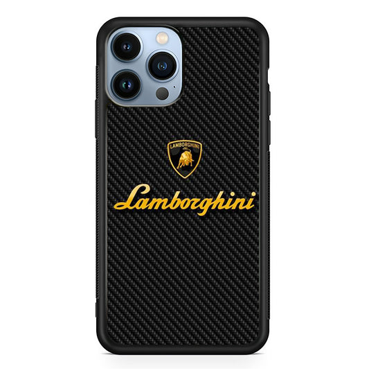 Lamborghini Black Carbon Logo iPhone 13 Pro Case