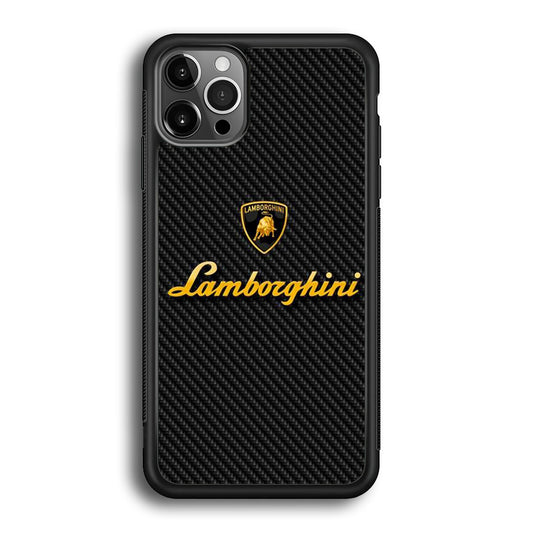 Lamborghini Black Carbon Logo iPhone 12 Pro Max Case