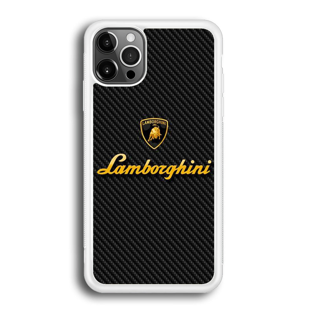 Lamborghini Black Carbon Logo iPhone 12 Pro Max Case