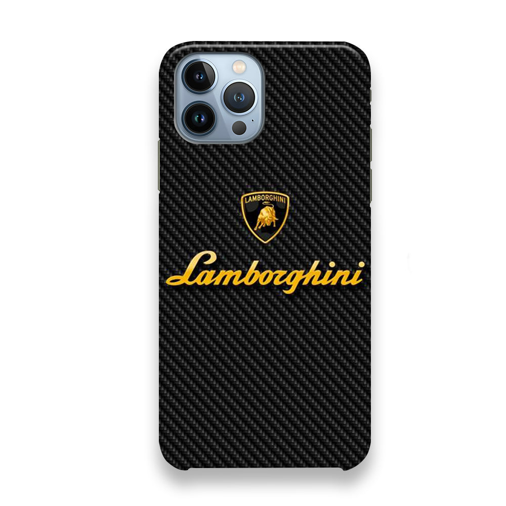 Lamborghini Black Carbon Logo iPhone 13 Pro Max Case