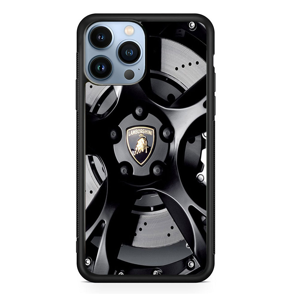 Lamborghini Black Sport Velg Background iPhone 13 Pro Max Case