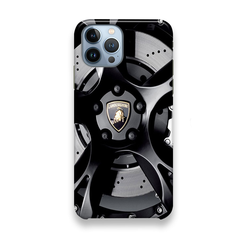 Lamborghini Black Sport Velg Background iPhone 13 Pro Max Case