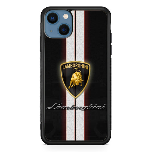 Lamborghini Black Stripe White Emblem iPhone 13 Case