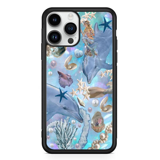 Little Mermaid Dolphins iPhone 14 Pro Case