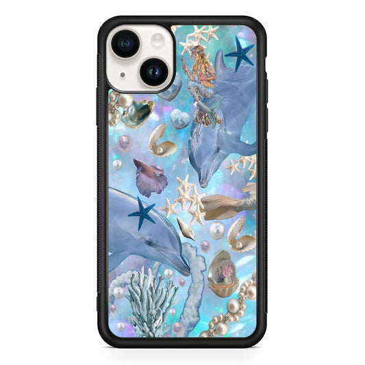 Little Mermaid Dolphins iPhone 14 Case