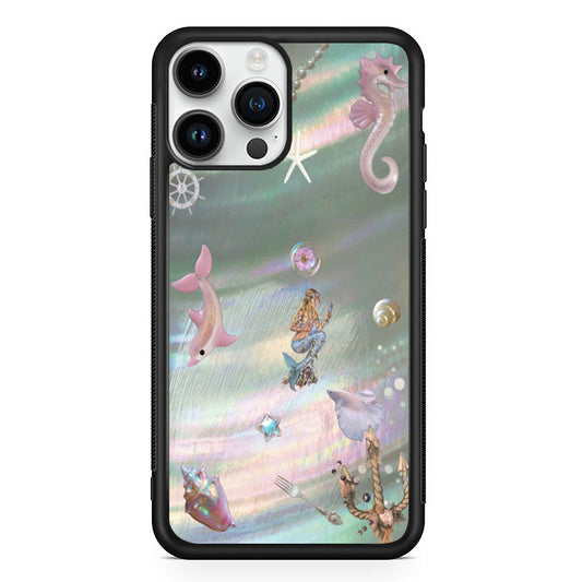 Little Mermaid Silver Pearl iPhone 14 Pro Max Case