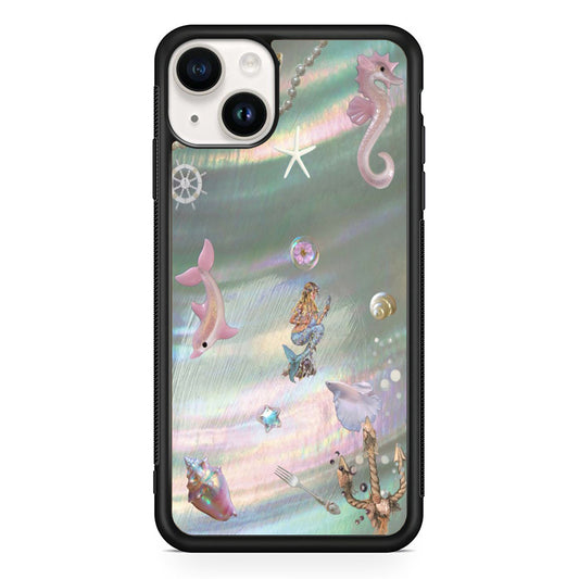 Little Mermaid Silver Pearl iPhone 15 Case