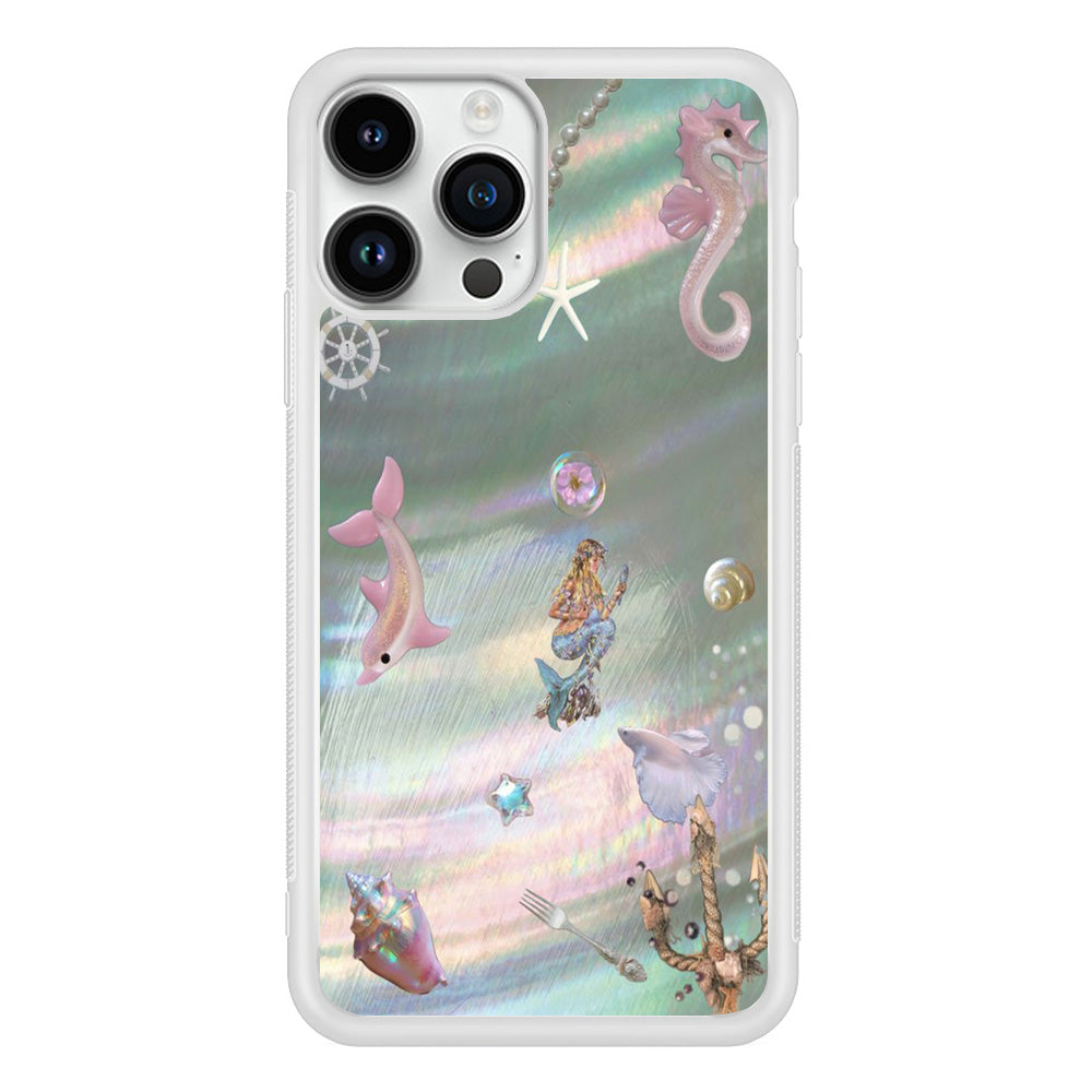 Little Mermaid Silver Pearl iPhone 14 Pro Case