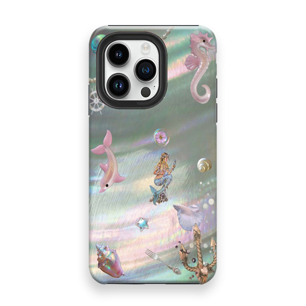 Little Mermaid Silver Pearl iPhone 15 Pro Max Case