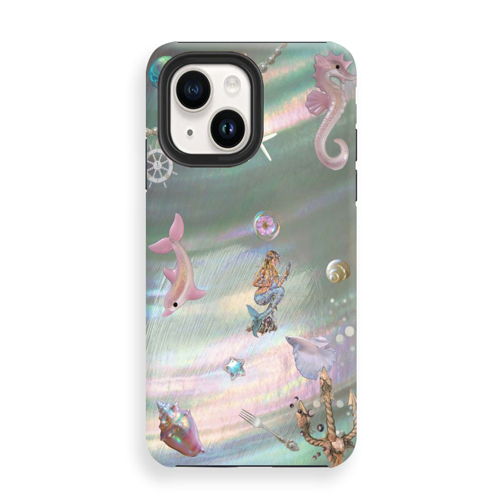 Little Mermaid Silver Pearl iPhone 14 Case