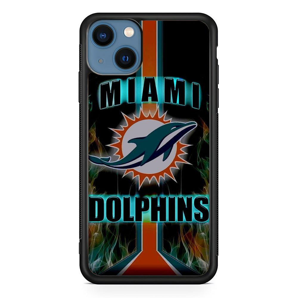 NFL Miami Dolphins On Fire iPhone 13 Case