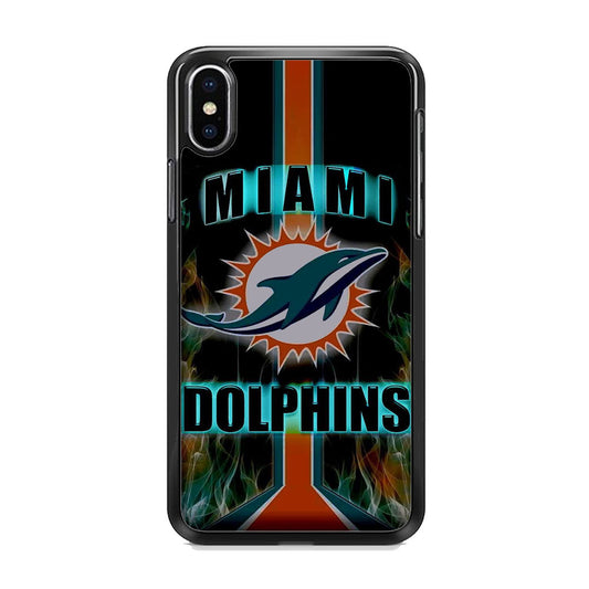 NFL Miami Dolphins On Fire iPhone Xs Case