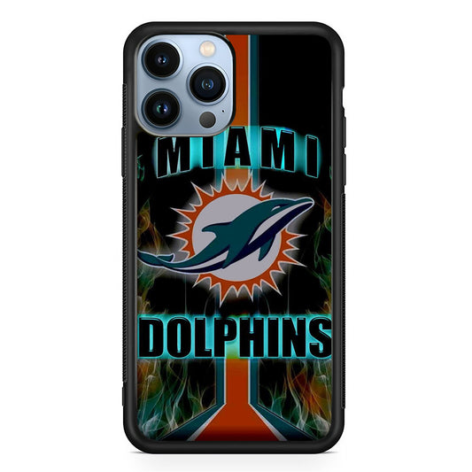 NFL Miami Dolphins On Fire iPhone 13 Pro Case