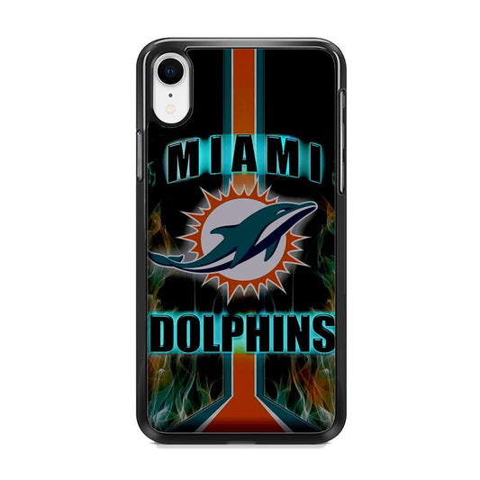 NFL Miami Dolphins On Fire iPhone XR Case