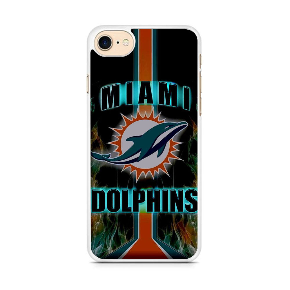 NFL Miami Dolphins On Fire iPhone 8 Case