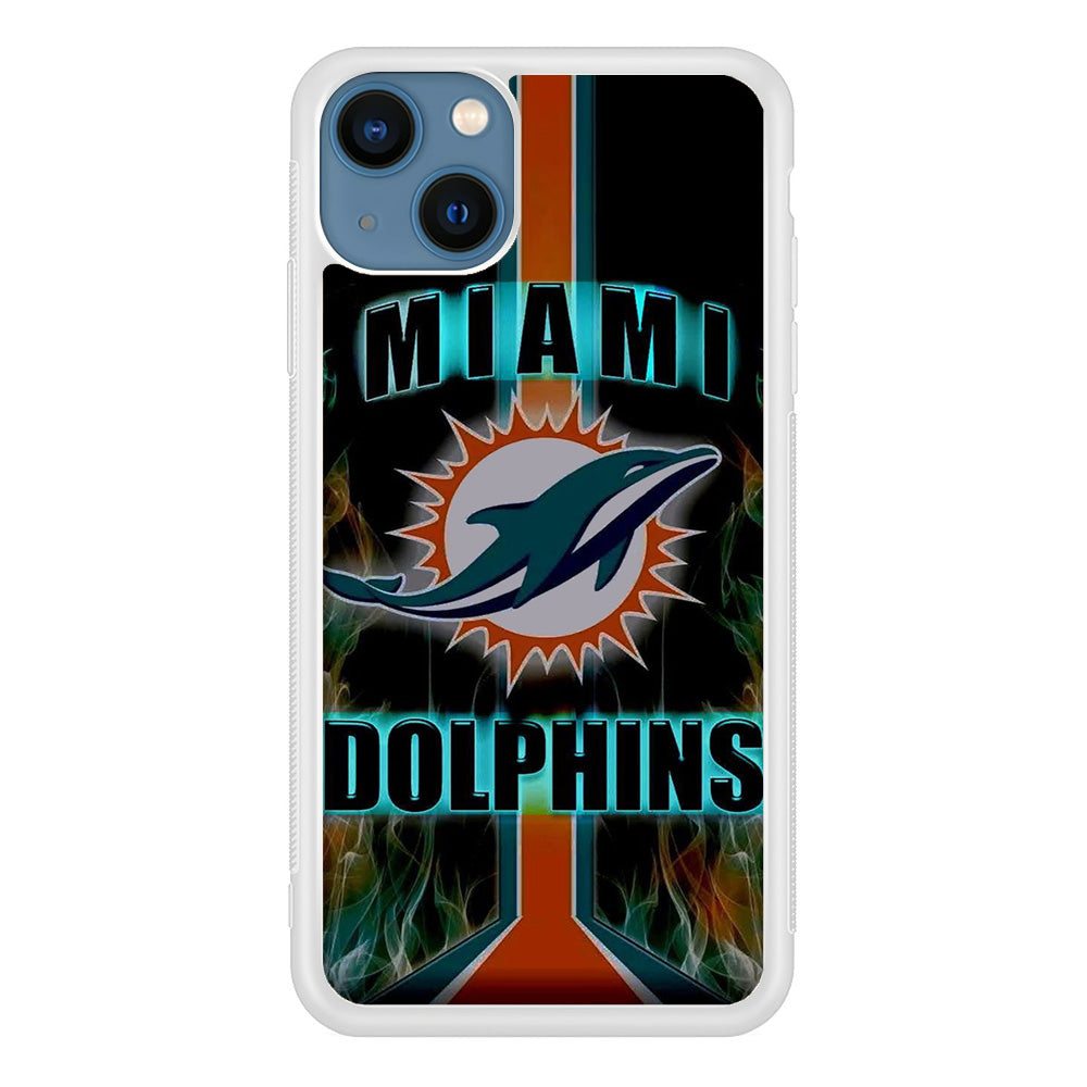 NFL Miami Dolphins On Fire iPhone 13 Case