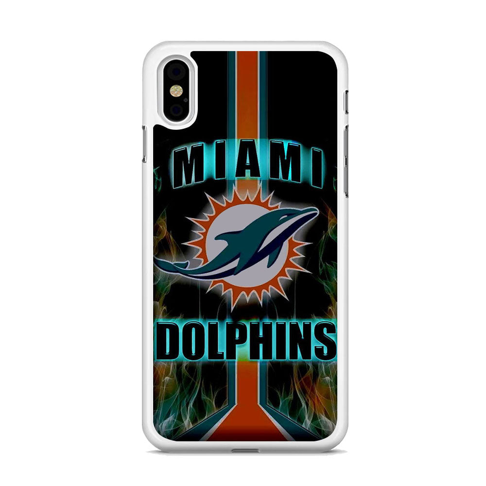 NFL Miami Dolphins On Fire iPhone Xs Max Case