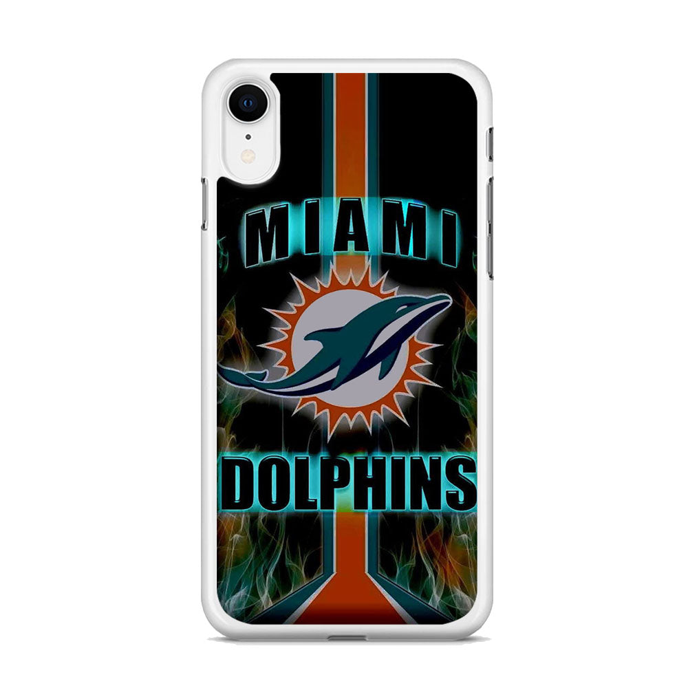 NFL Miami Dolphins On Fire iPhone XR Case