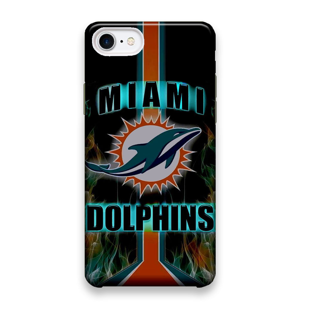 NFL Miami Dolphins On Fire iPhone 8 Case