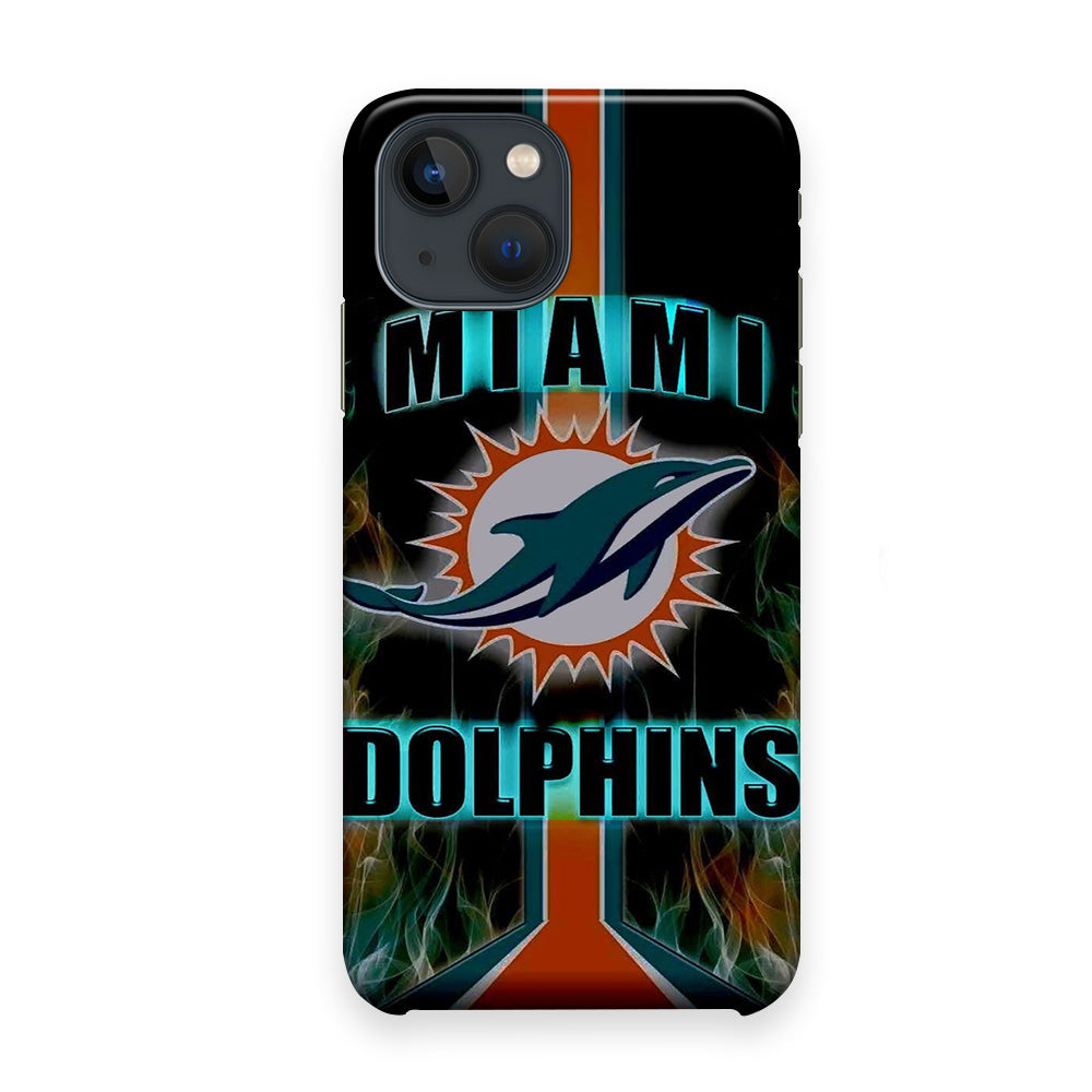 NFL Miami Dolphins On Fire iPhone 13 Case