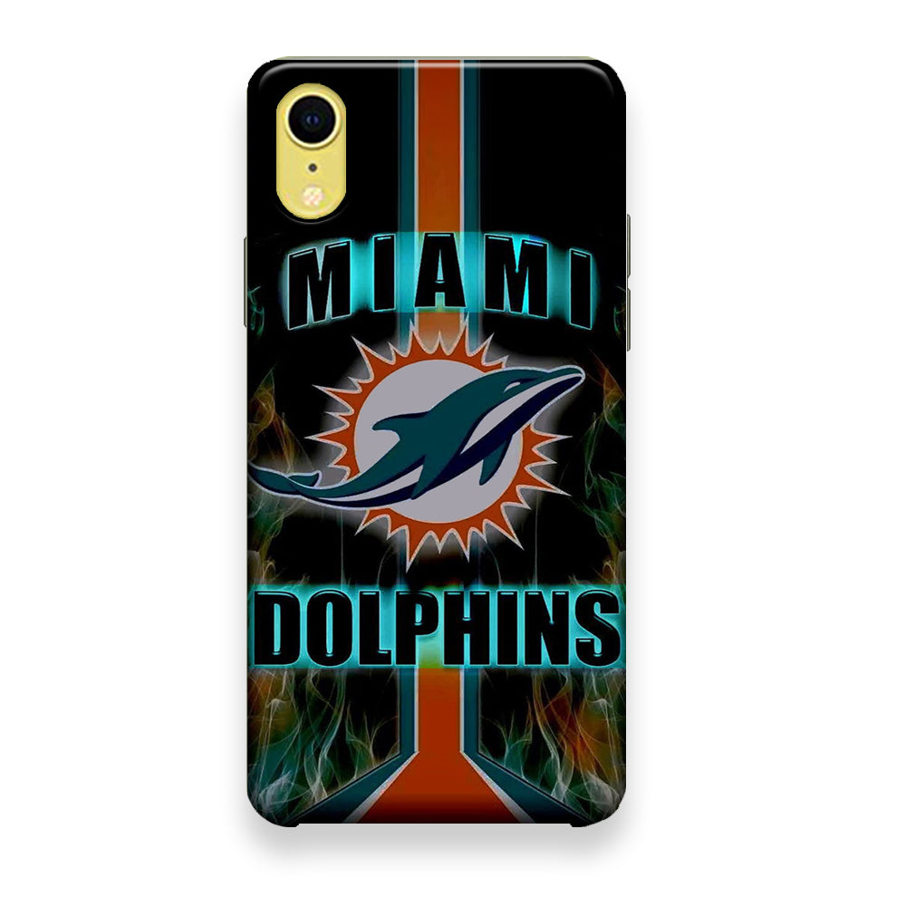 NFL Miami Dolphins On Fire iPhone XR Case