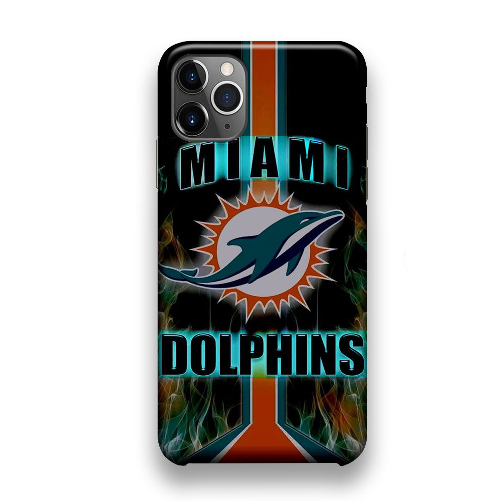 NFL Miami Dolphins On Fire iPhone 11 Pro Max Case