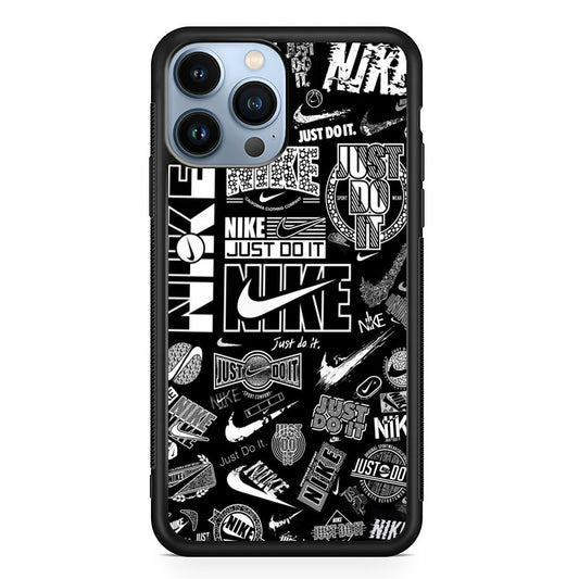 Nike Black Logo Wallpaper iPhone 13 Pro Max Case