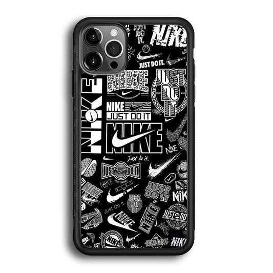 Nike Black Logo Wallpaper iPhone 12 Pro Max Case