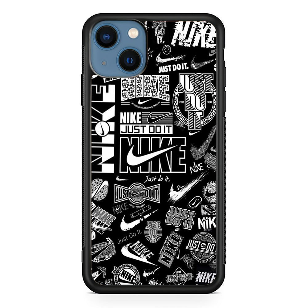 Nike Black Logo Wallpaper iPhone 13 Case