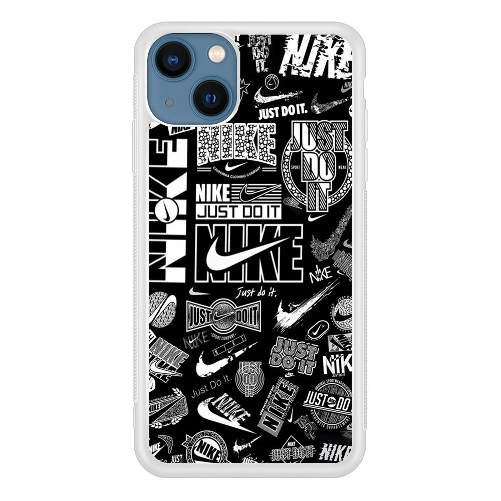 Nike Black Logo Wallpaper iPhone 13 Case