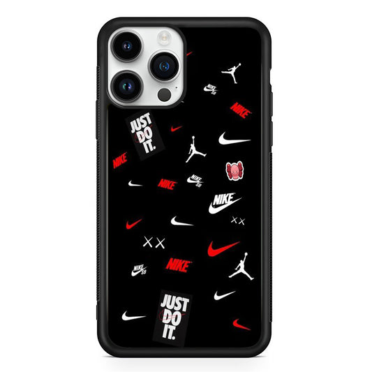 Nike Black Mix Wall Show iPhone 14 Pro Case