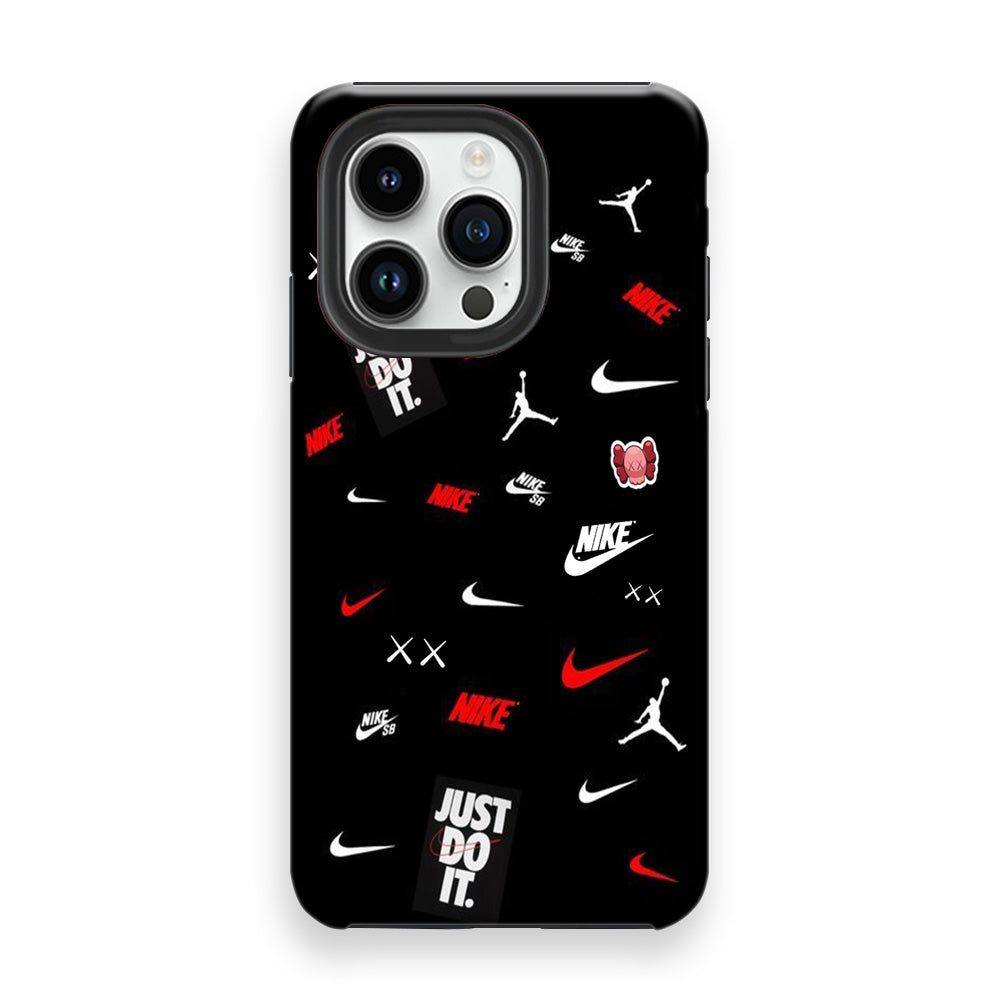 Nike Black Mix Wall Show iPhone 14 Pro Case