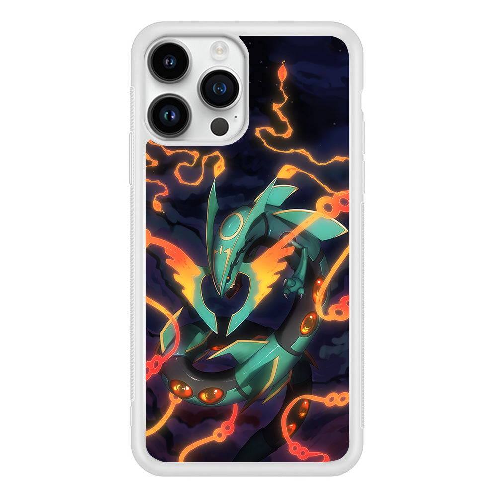 Pokemon Flaming Rayquaza iPhone 15 Pro Max Case