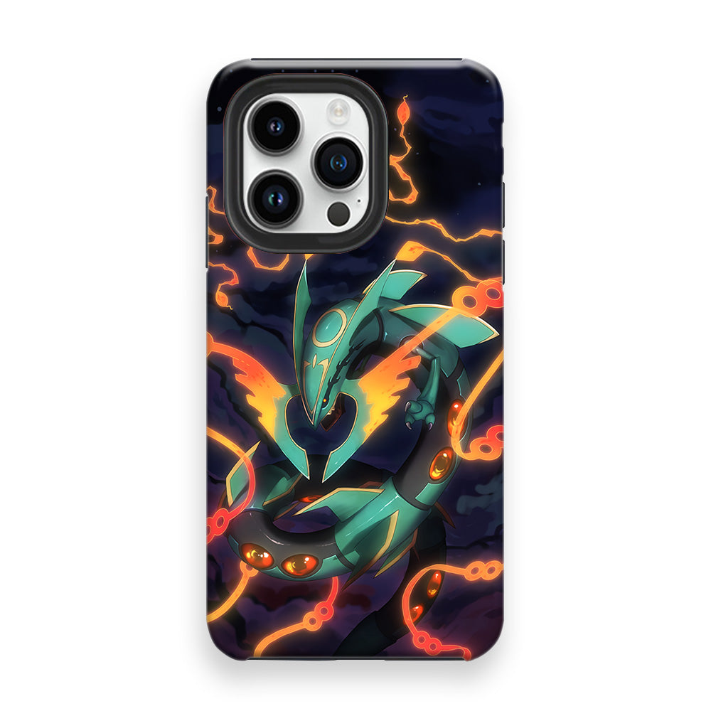 Pokemon Flaming Rayquaza iPhone 15 Pro Max Case