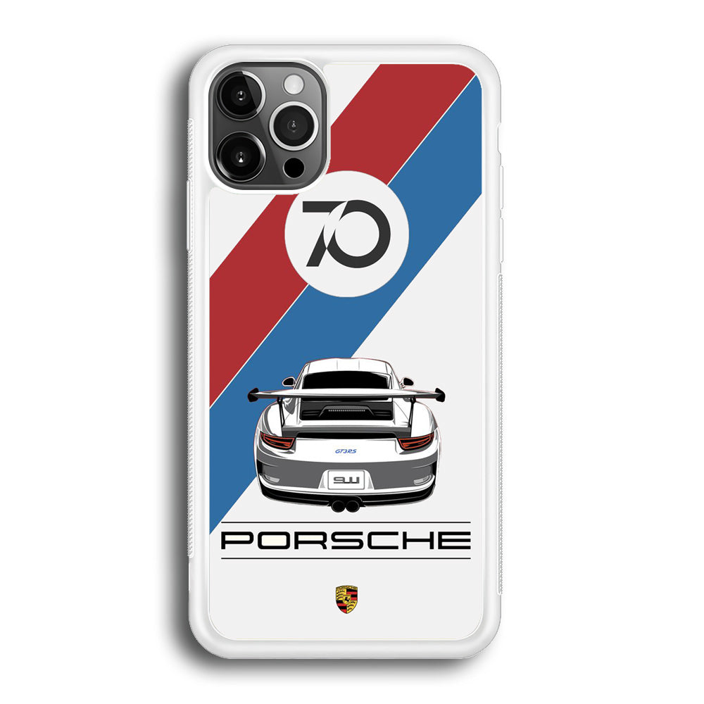 Porsche White Car Stripe iPhone 12 Pro Max Case