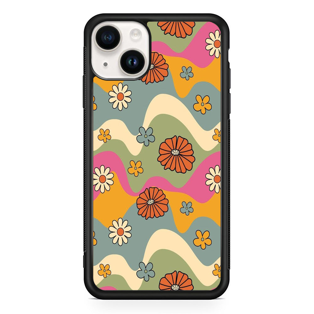 The Wave Art Floral iPhone 15 Case