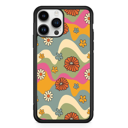 The Wave Art Floral iPhone 14 Pro Case