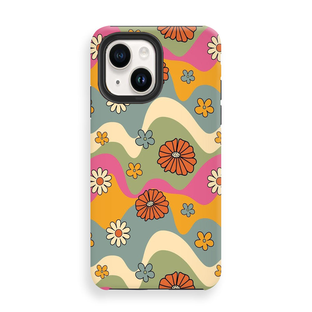 The Wave Art Floral iPhone 15 Case