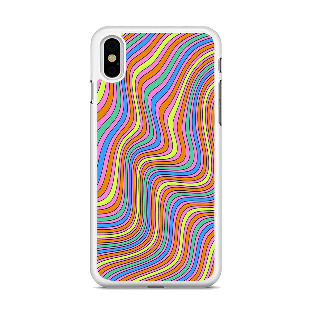 Abstract Marble Map Rainbow iPhone Xs Case - milcasestore