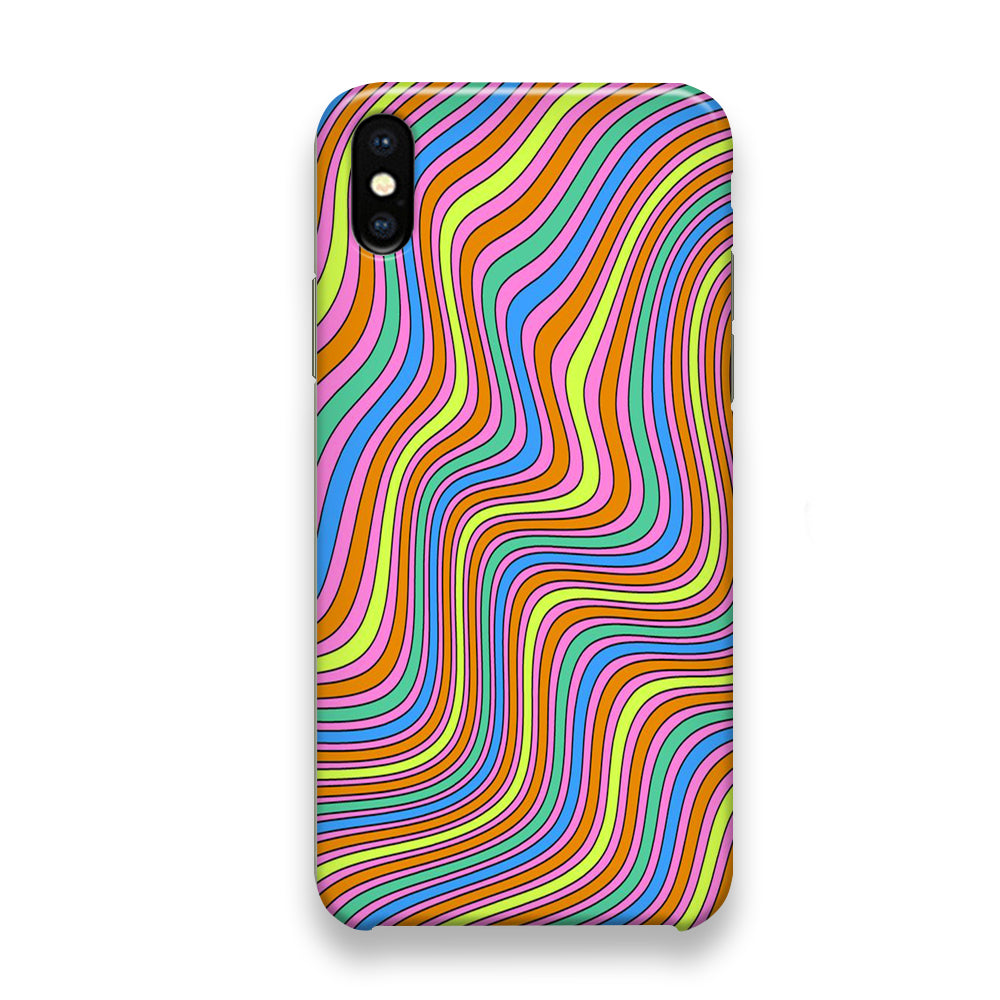 Abstract Marble Map Rainbow iPhone Xs Case - milcasestore