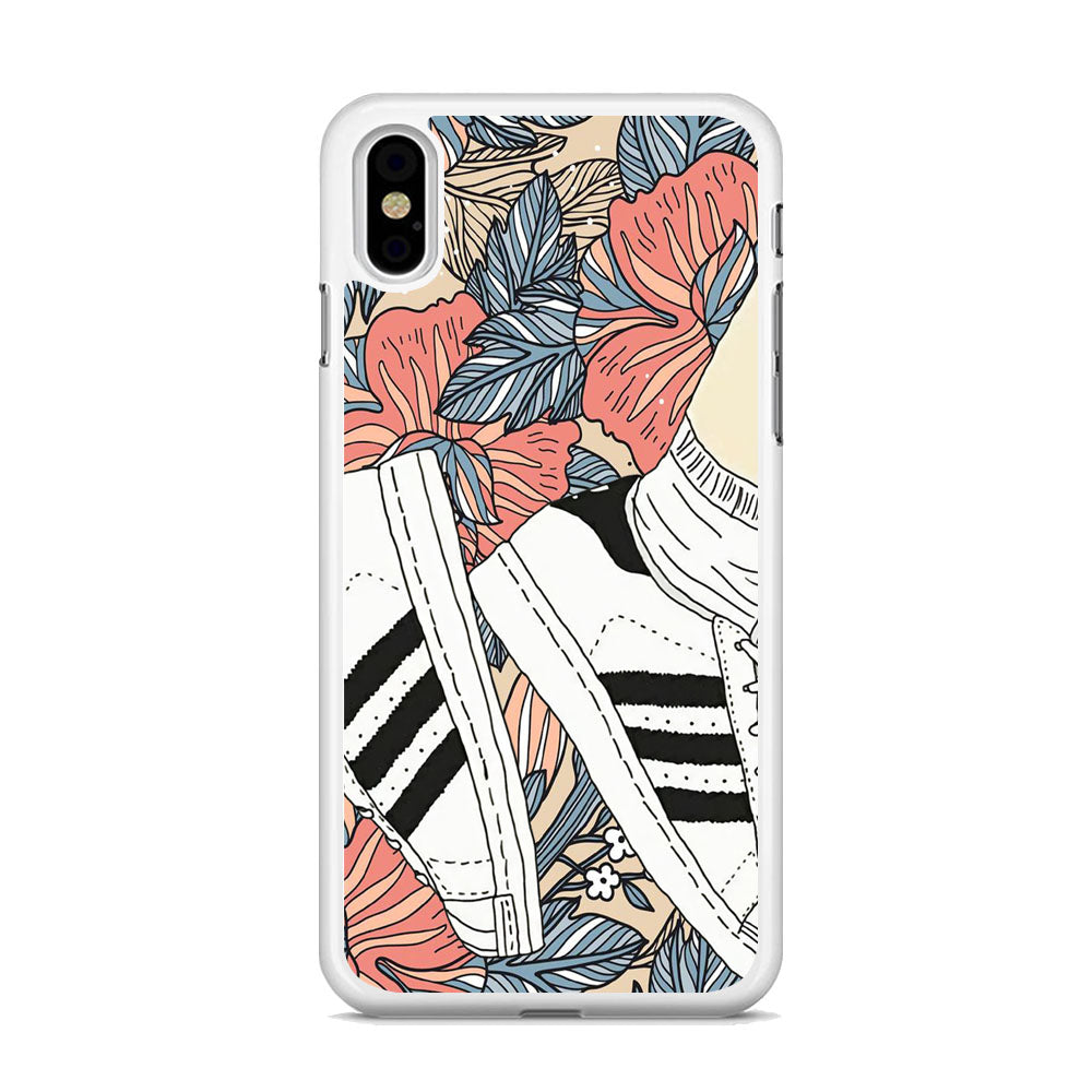 Adidas Shoes Art Flowers iPhone Xs Case