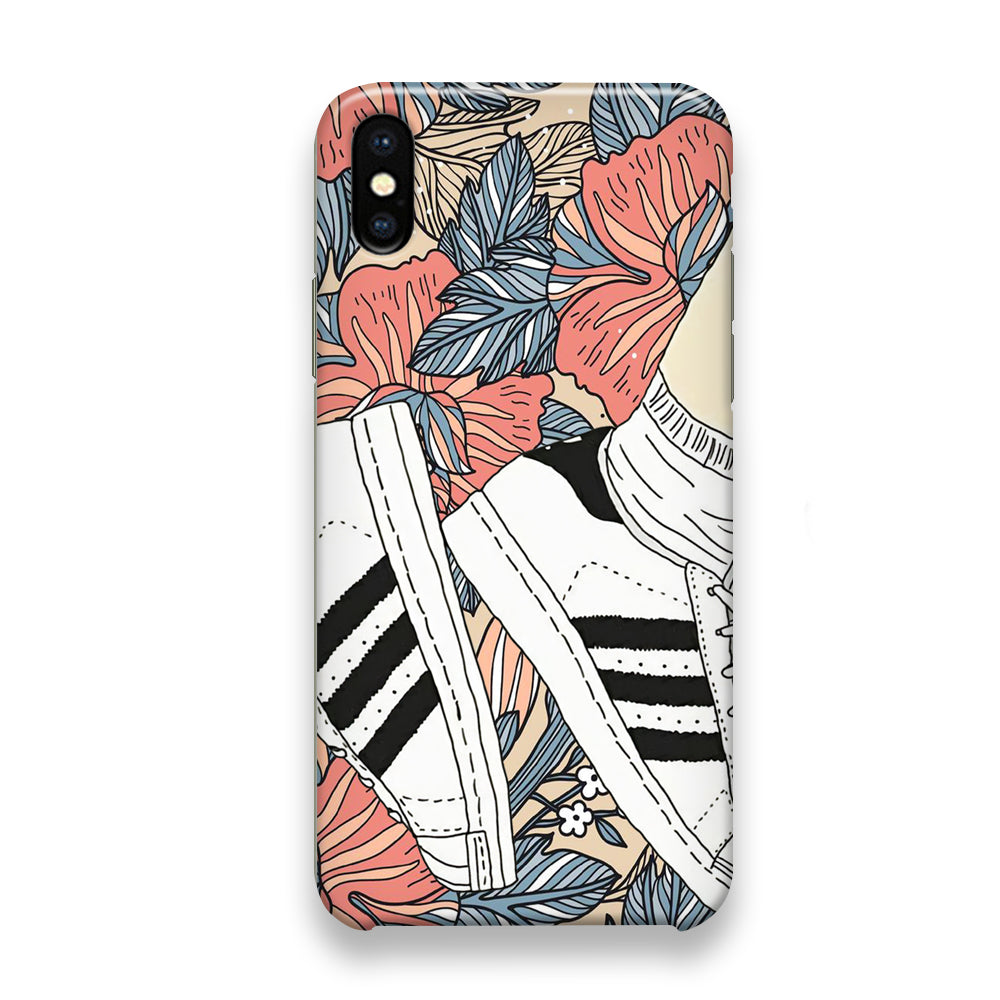 Adidas Shoes Art Flowers iPhone Xs Case