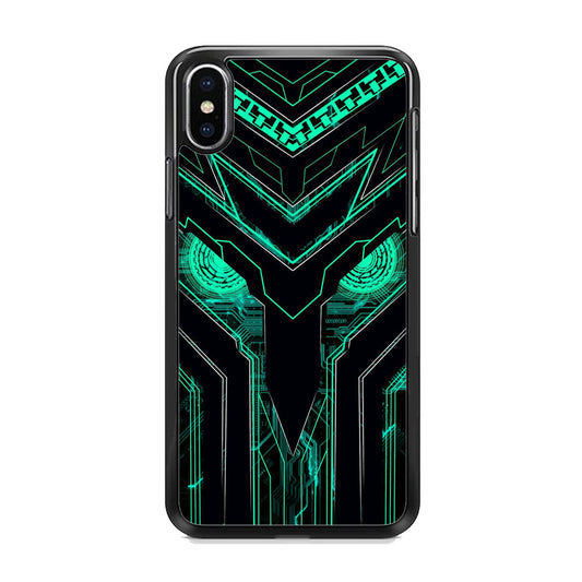 Armored Tech Hero Green Background iPhone X Case
