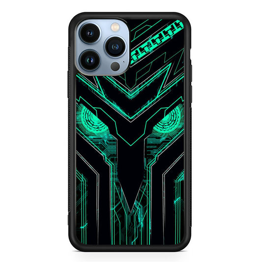 Armored Tech Hero Green Background iPhone 13 Pro Case